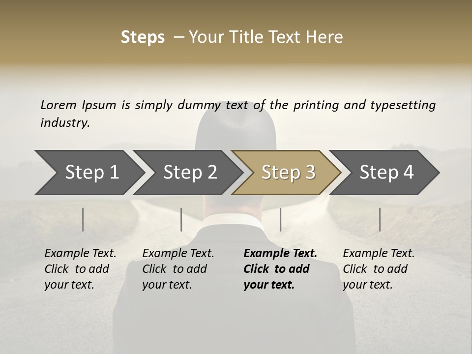 A Man In A Suit And Hat Looking At A Road PowerPoint Template
