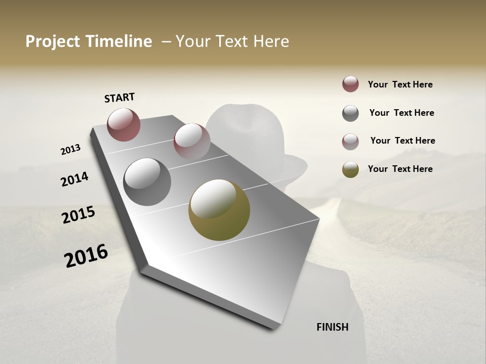 A Man In A Suit And Hat Looking At A Road PowerPoint Template