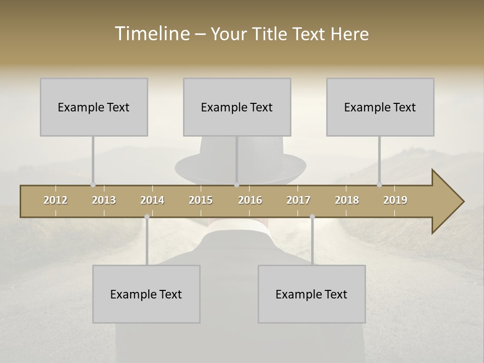 A Man In A Suit And Hat Looking At A Road PowerPoint Template