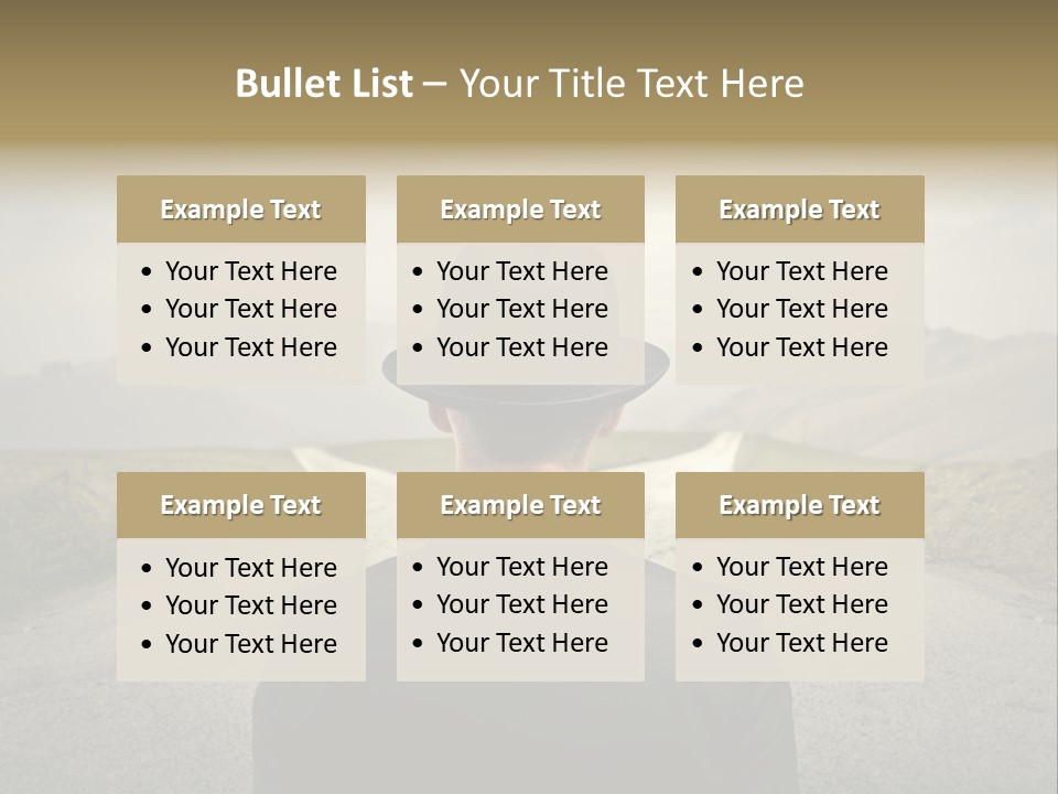A Man In A Suit And Hat Looking At A Road PowerPoint Template