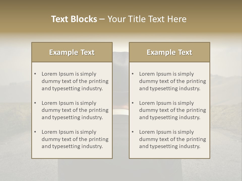 A Man In A Suit And Hat Looking At A Road PowerPoint Template
