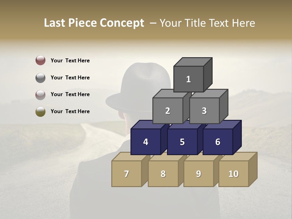 A Man In A Suit And Hat Looking At A Road PowerPoint Template