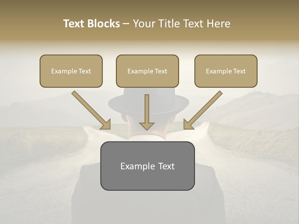 A Man In A Suit And Hat Looking At A Road PowerPoint Template