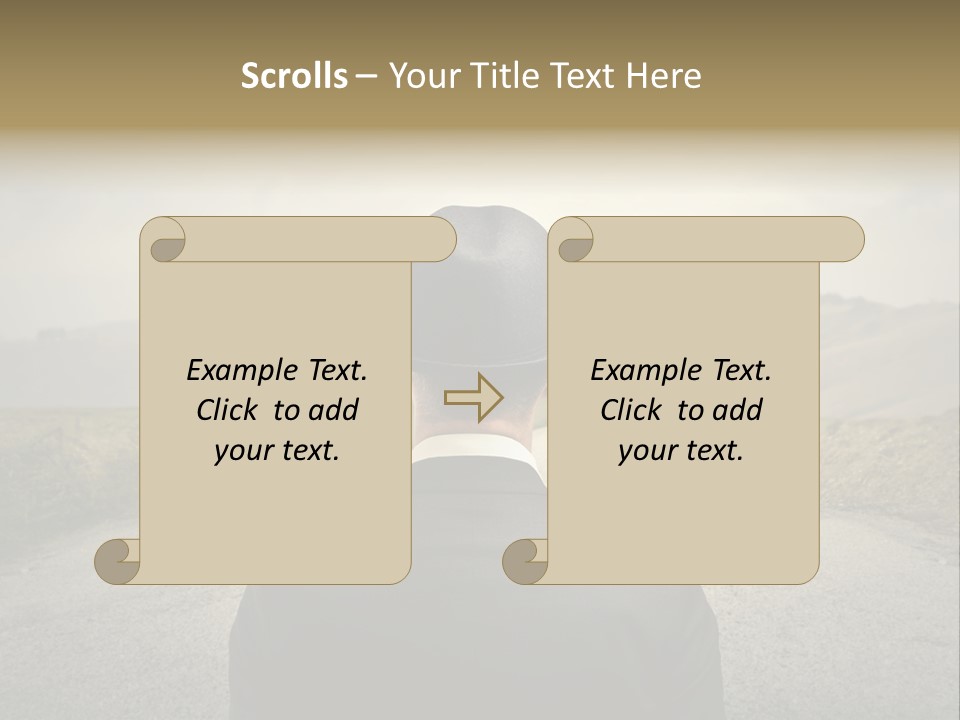 A Man In A Suit And Hat Looking At A Road PowerPoint Template