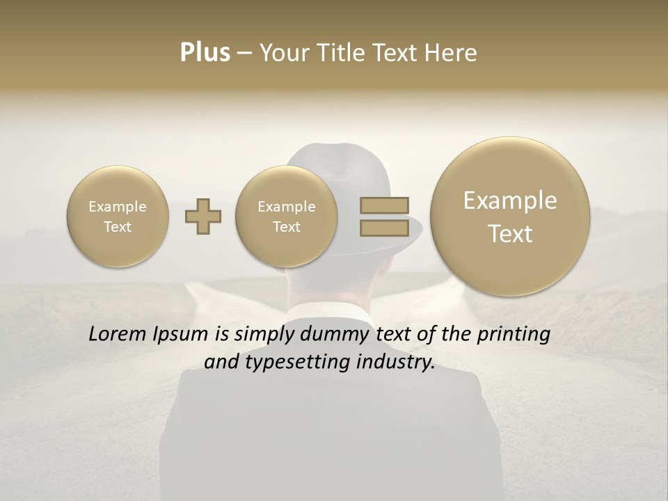 A Man In A Suit And Hat Looking At A Road PowerPoint Template