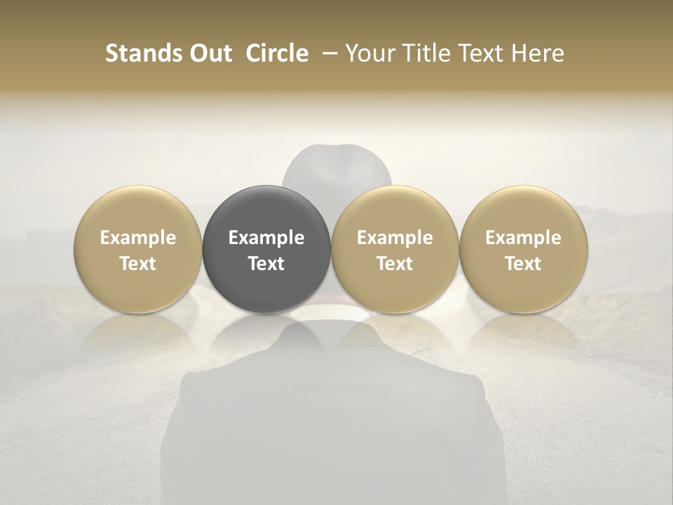 A Man In A Suit And Hat Looking At A Road PowerPoint Template