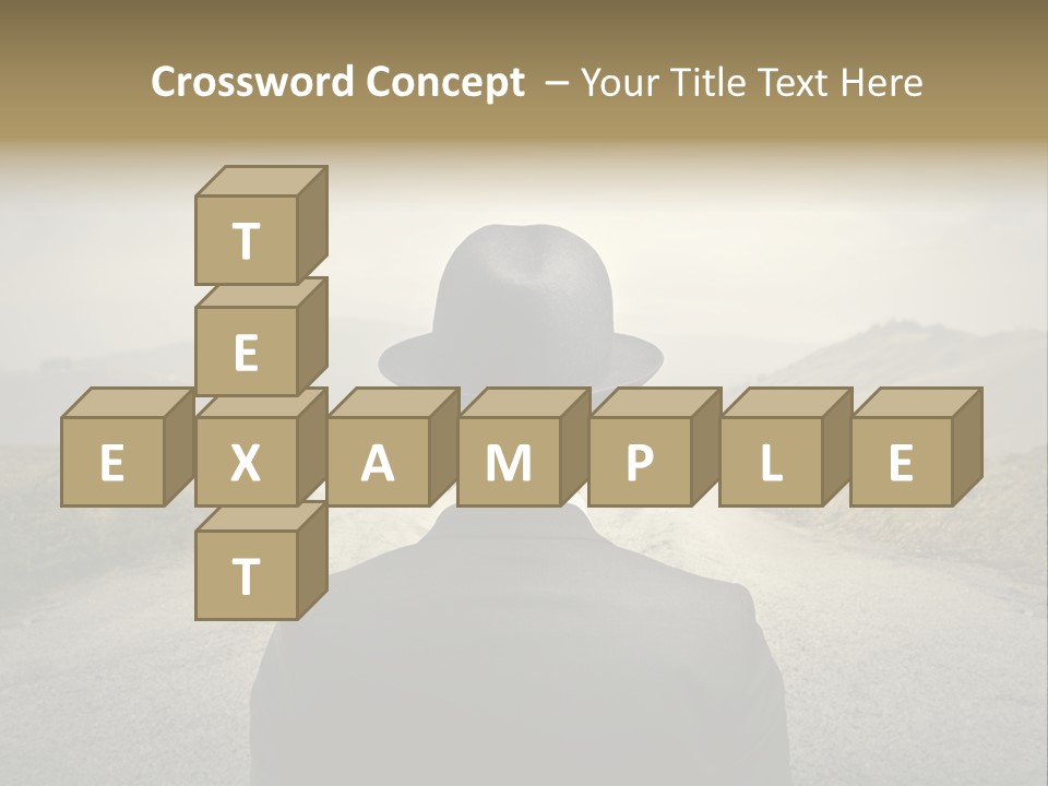 A Man In A Suit And Hat Looking At A Road PowerPoint Template