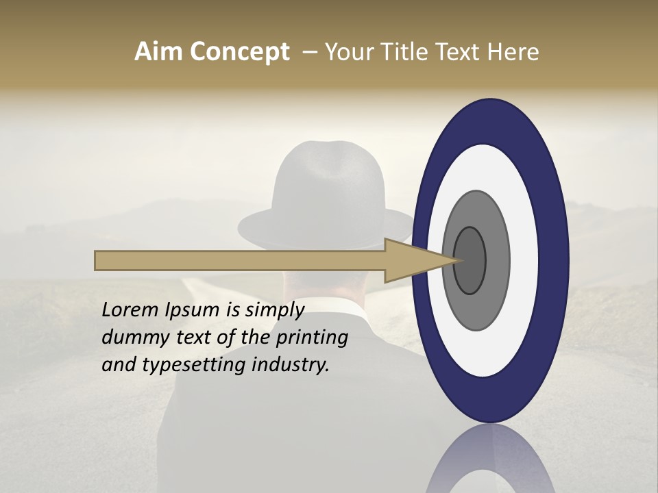 A Man In A Suit And Hat Looking At A Road PowerPoint Template