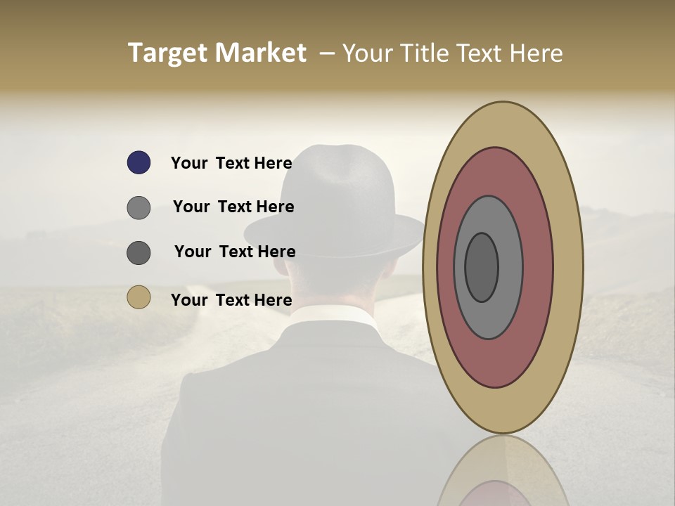 A Man In A Suit And Hat Looking At A Road PowerPoint Template