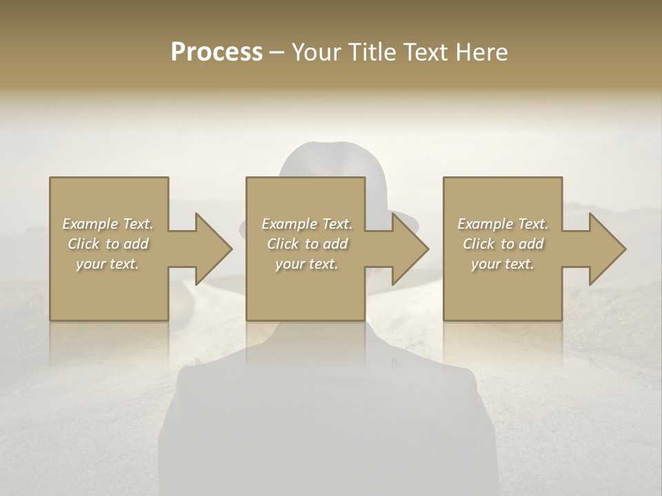 A Man In A Suit And Hat Looking At A Road PowerPoint Template