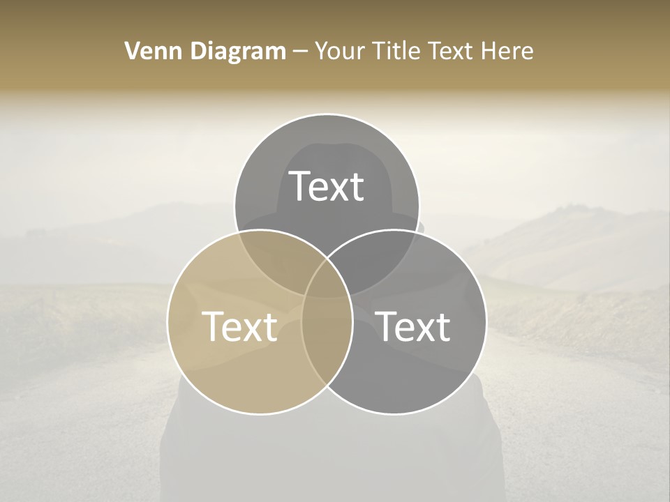 A Man In A Suit And Hat Looking At A Road PowerPoint Template