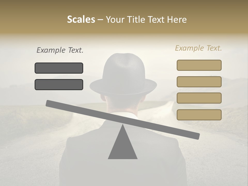 A Man In A Suit And Hat Looking At A Road PowerPoint Template
