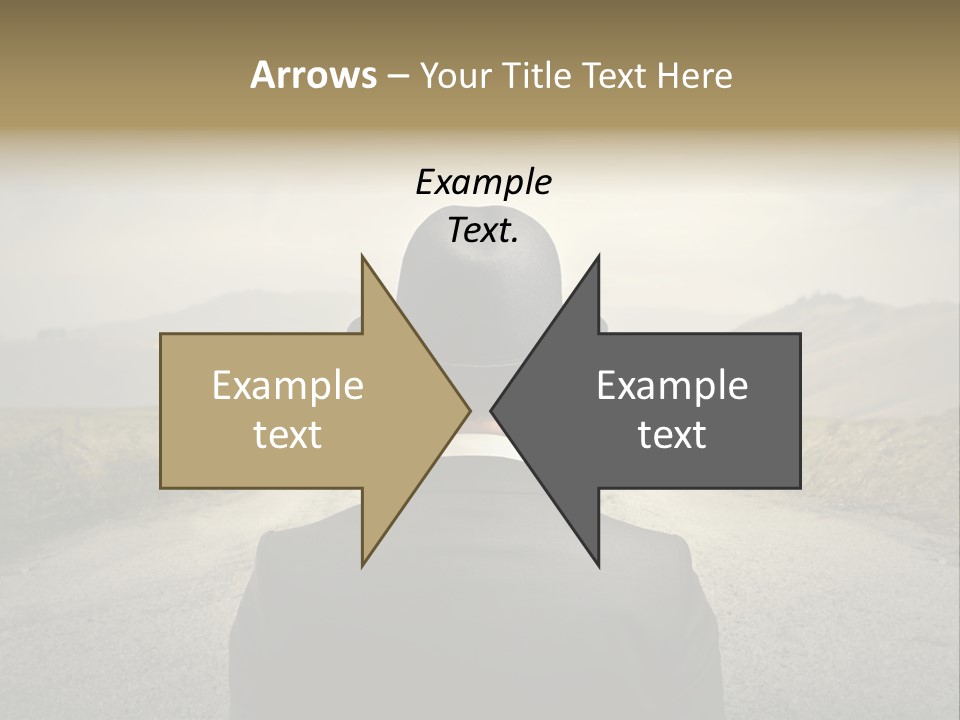 A Man In A Suit And Hat Looking At A Road PowerPoint Template