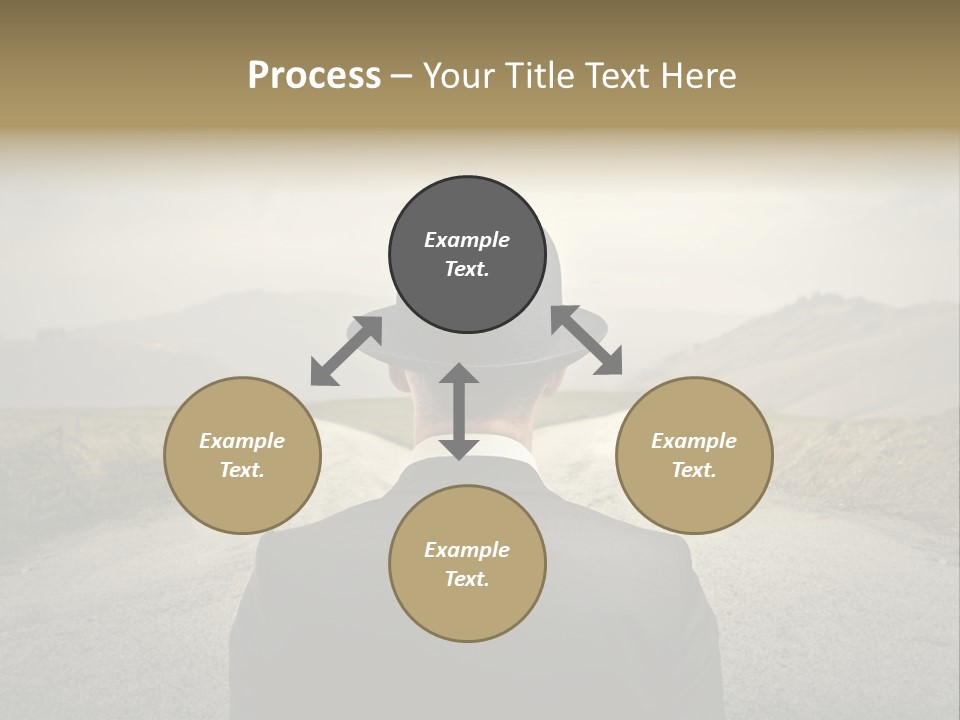 A Man In A Suit And Hat Looking At A Road PowerPoint Template