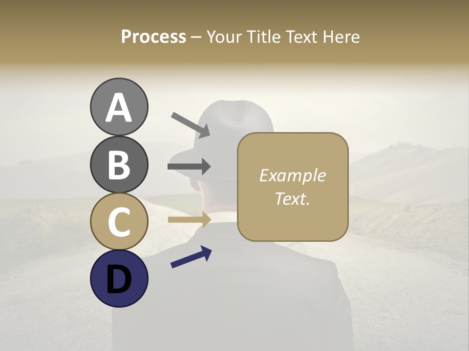 A Man In A Suit And Hat Looking At A Road PowerPoint Template