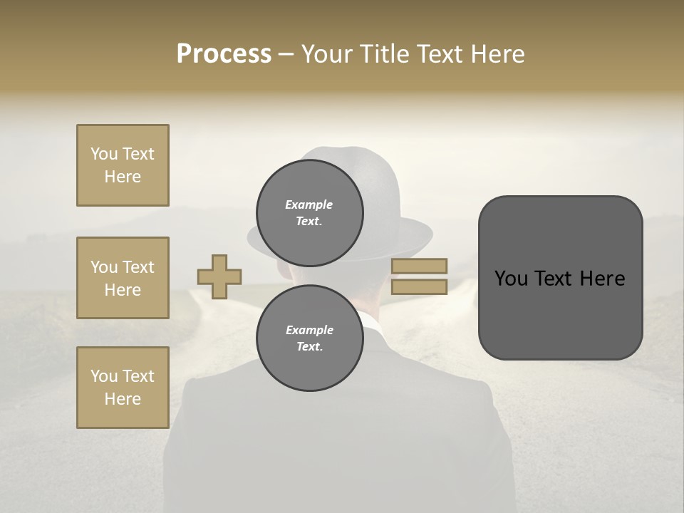 A Man In A Suit And Hat Looking At A Road PowerPoint Template