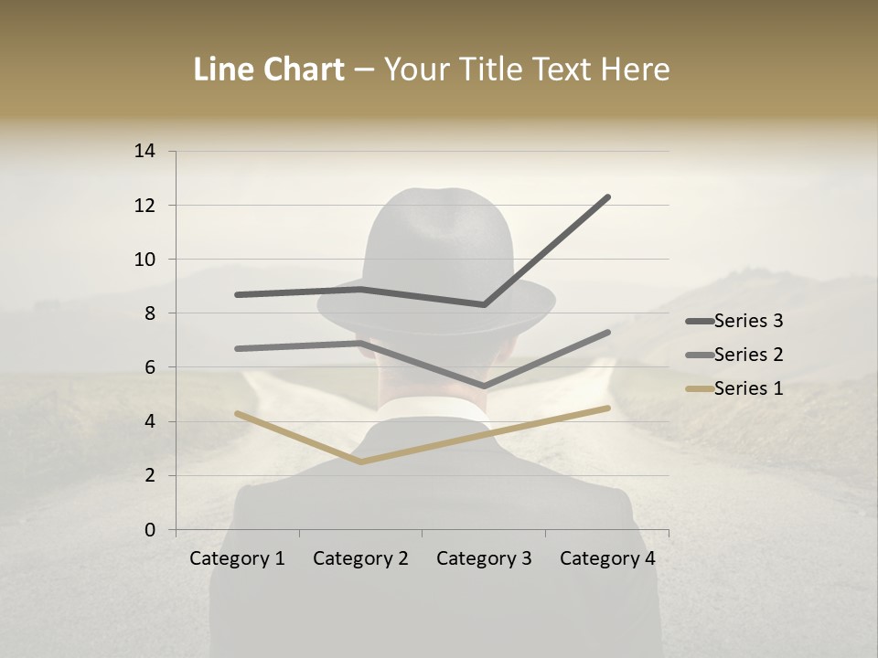 A Man In A Suit And Hat Looking At A Road PowerPoint Template