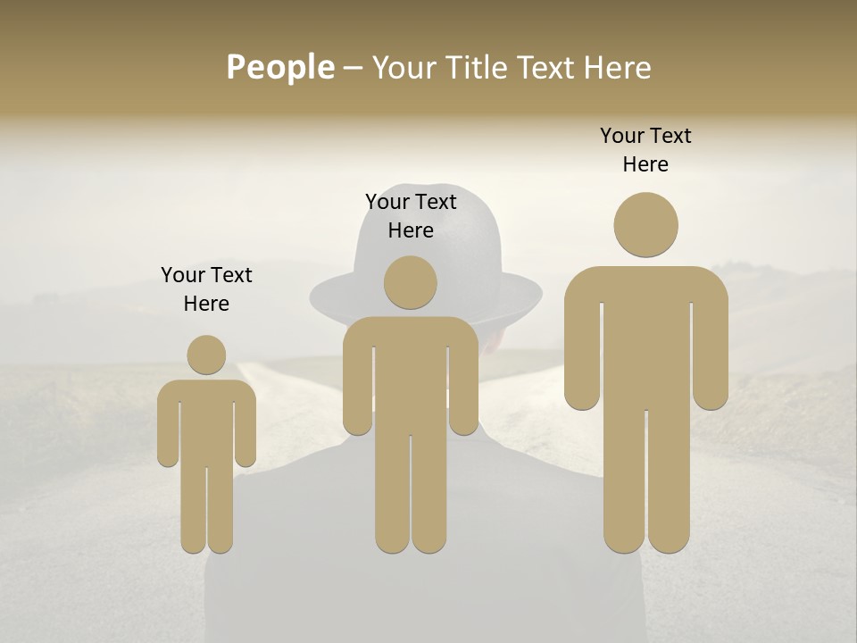A Man In A Suit And Hat Looking At A Road PowerPoint Template