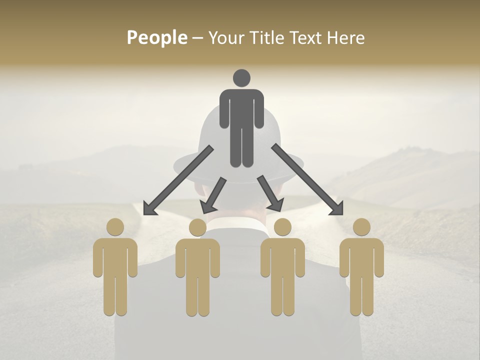 A Man In A Suit And Hat Looking At A Road PowerPoint Template