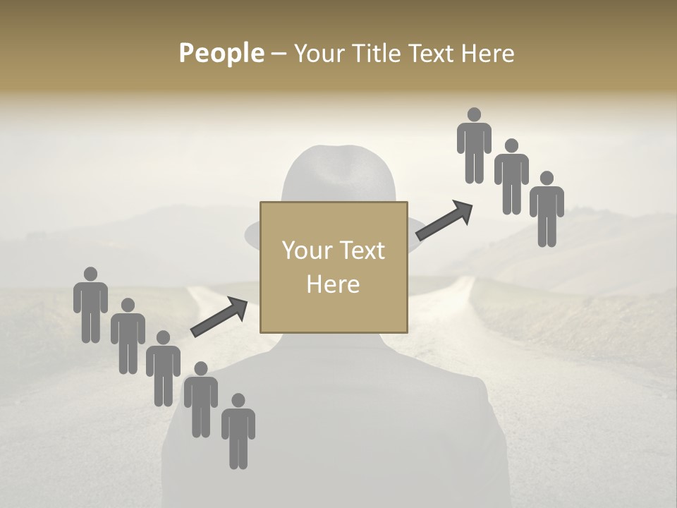 A Man In A Suit And Hat Looking At A Road PowerPoint Template