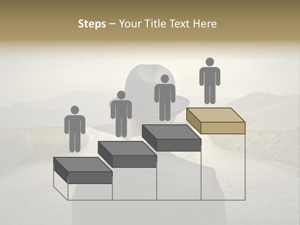 A Man In A Suit And Hat Looking At A Road PowerPoint Template