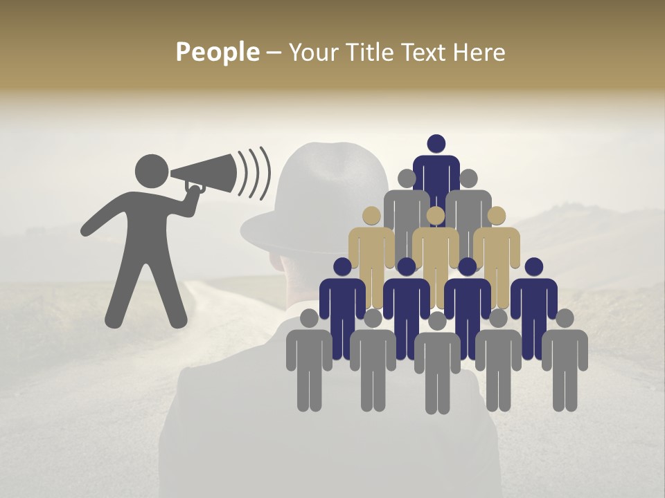 A Man In A Suit And Hat Looking At A Road PowerPoint Template