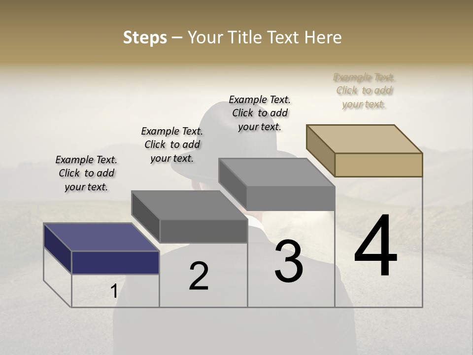 A Man In A Suit And Hat Looking At A Road PowerPoint Template