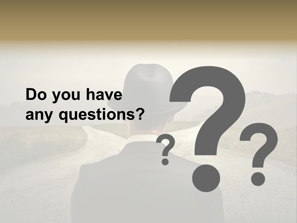 A Man In A Suit And Hat Looking At A Road PowerPoint Template