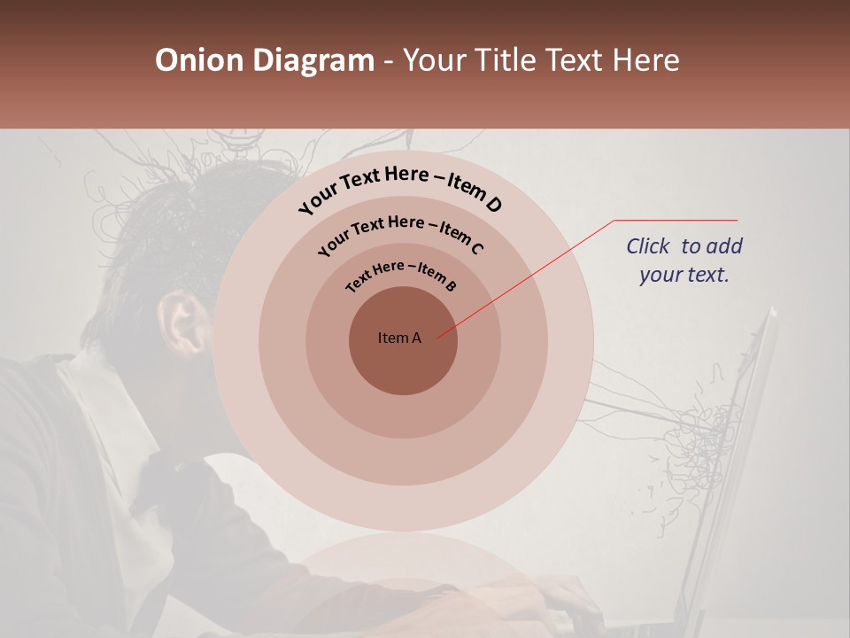 A Man Sitting At A Desk With A Laptop In Front Of His Head PowerPoint Template