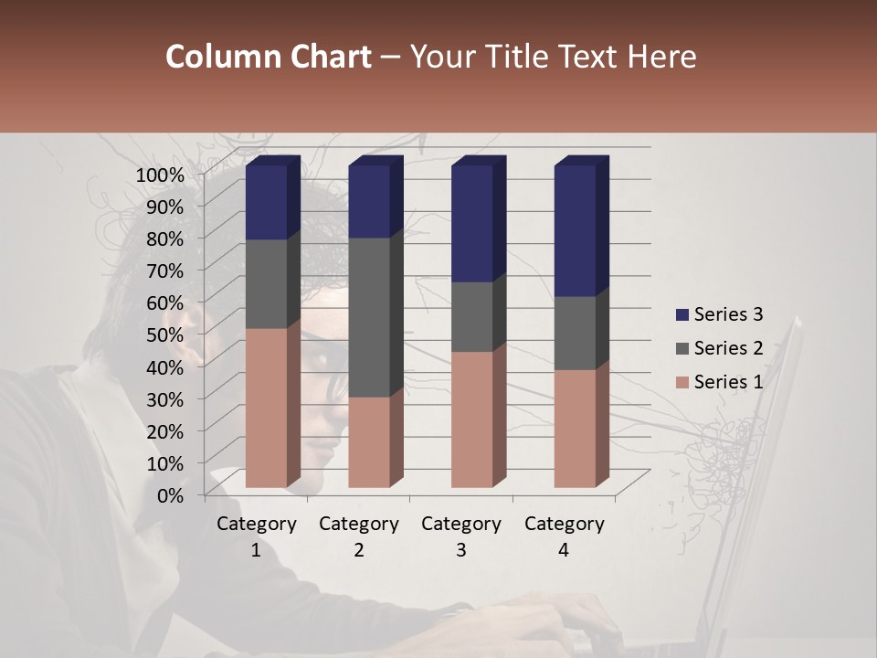 A Man Sitting At A Desk With A Laptop In Front Of His Head PowerPoint Template
