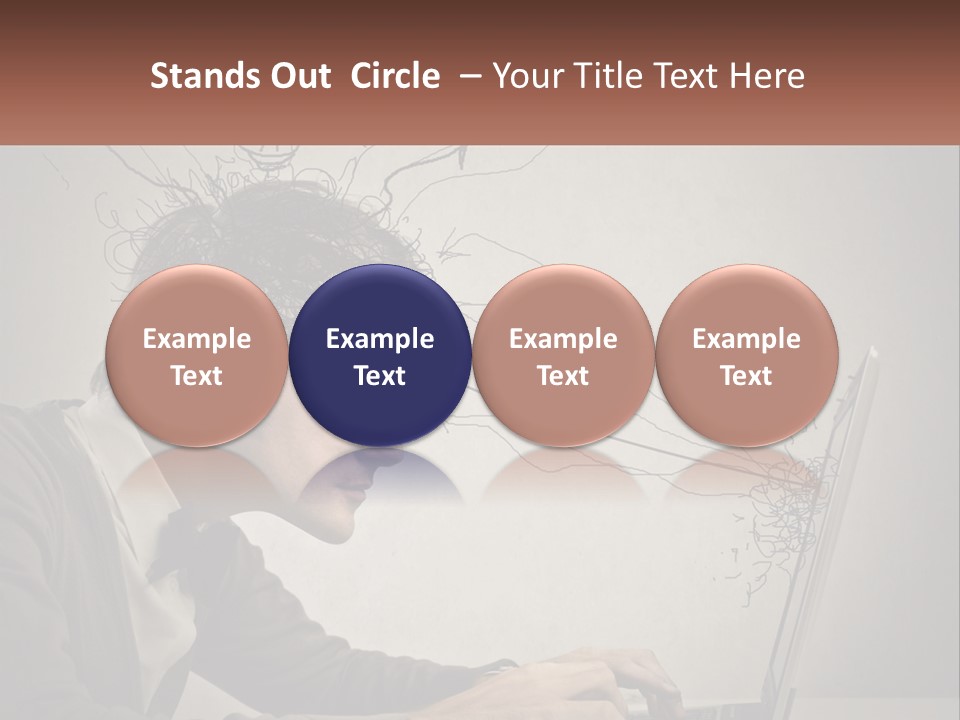 A Man Sitting At A Desk With A Laptop In Front Of His Head PowerPoint Template