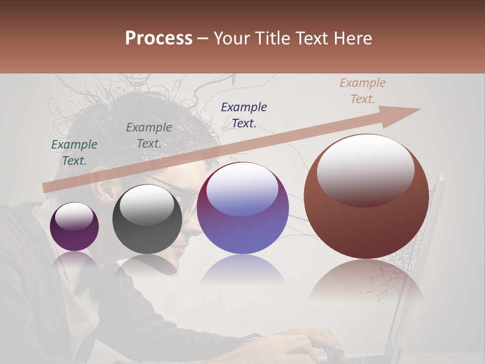 A Man Sitting At A Desk With A Laptop In Front Of His Head PowerPoint Template
