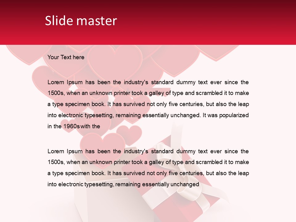 A Present Box With Hearts Coming Out Of It PowerPoint Template