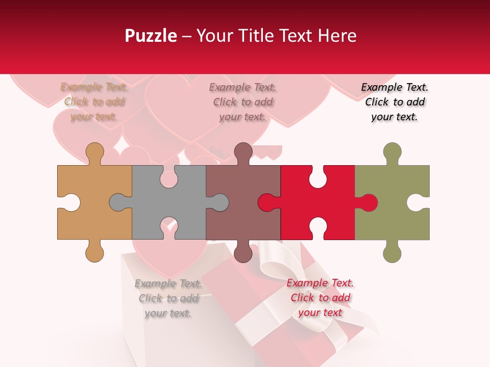 A Present Box With Hearts Coming Out Of It PowerPoint Template