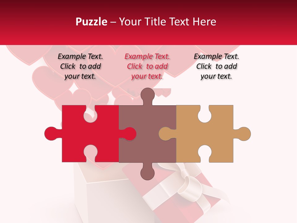 A Present Box With Hearts Coming Out Of It PowerPoint Template