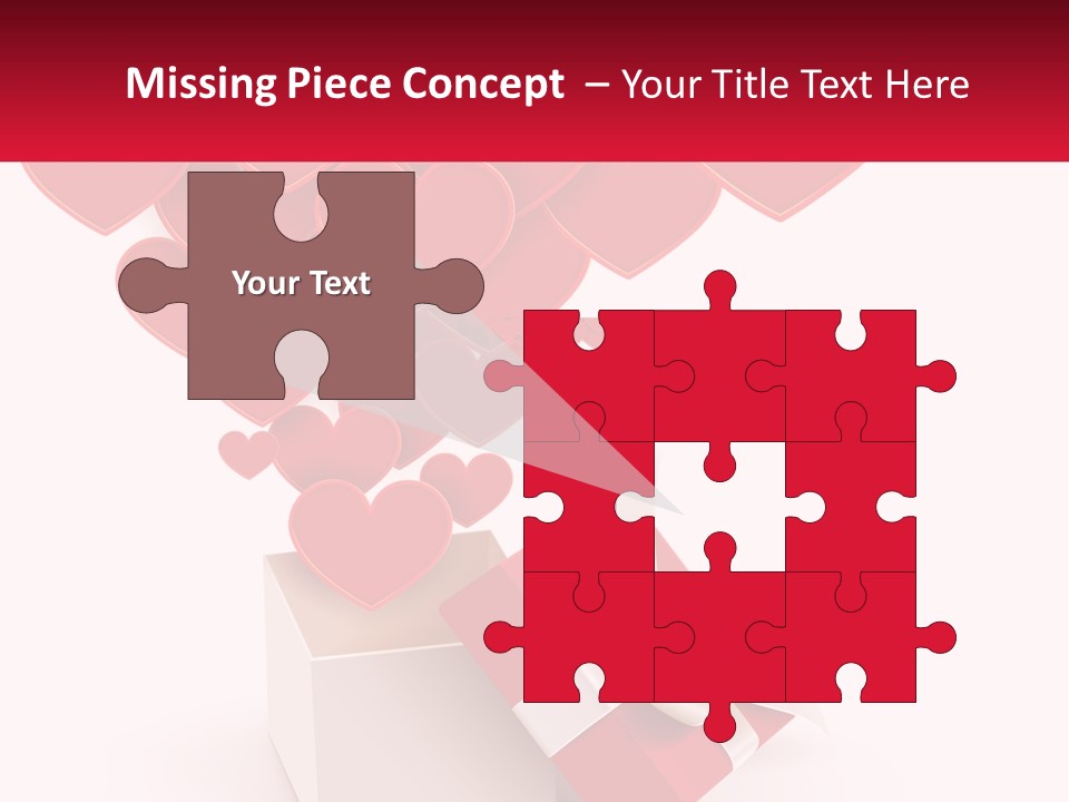 A Present Box With Hearts Coming Out Of It PowerPoint Template