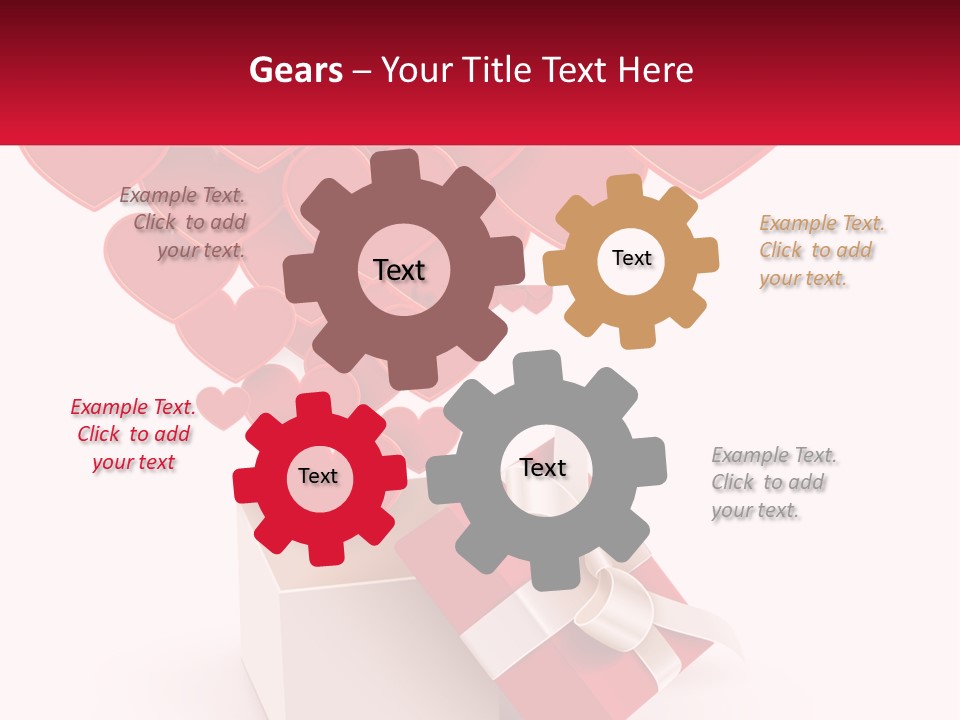 A Present Box With Hearts Coming Out Of It PowerPoint Template