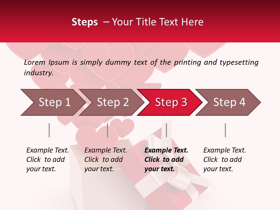 A Present Box With Hearts Coming Out Of It PowerPoint Template