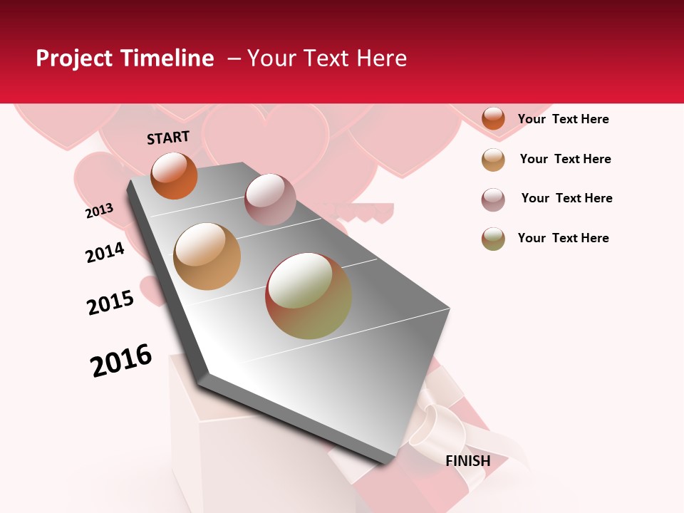 A Present Box With Hearts Coming Out Of It PowerPoint Template