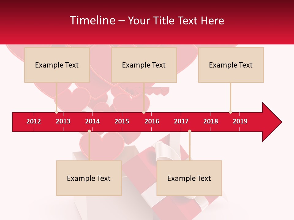 A Present Box With Hearts Coming Out Of It PowerPoint Template