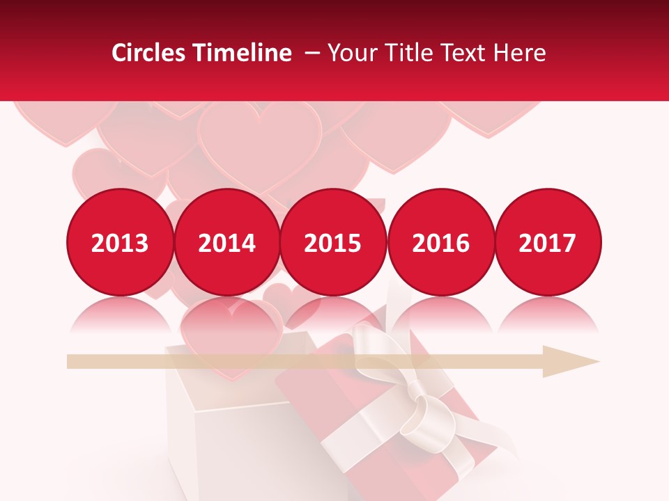 A Present Box With Hearts Coming Out Of It PowerPoint Template