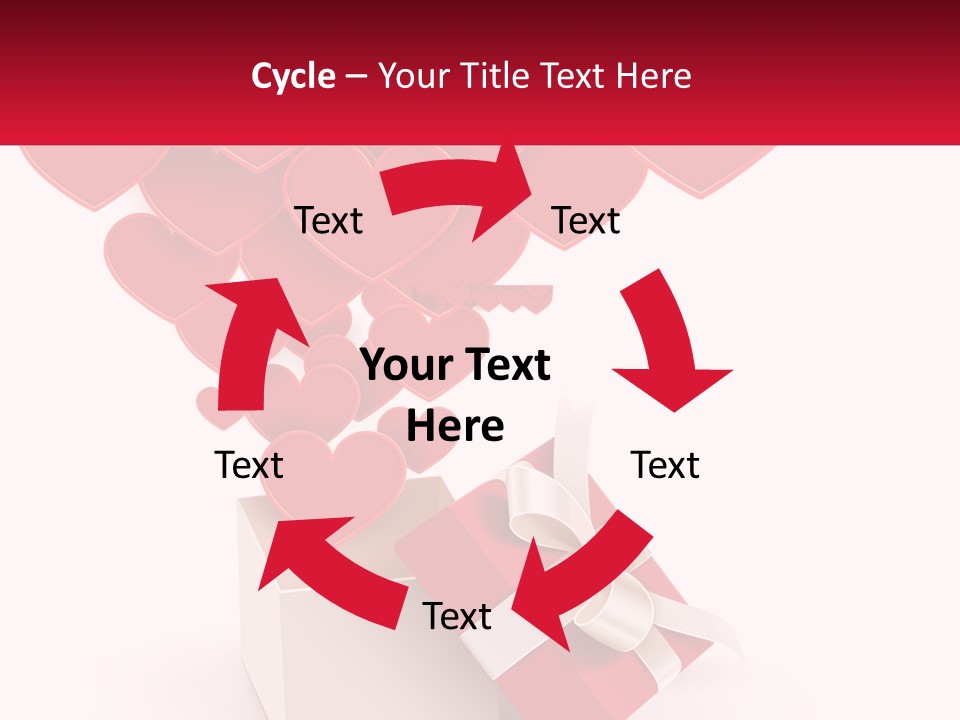 A Present Box With Hearts Coming Out Of It PowerPoint Template