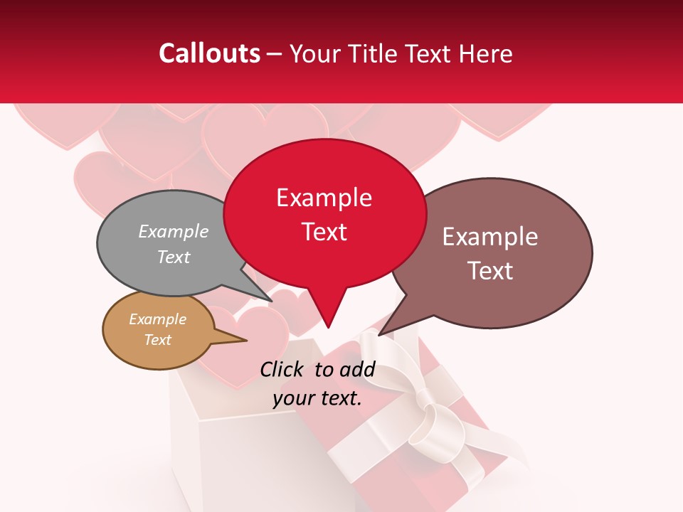 A Present Box With Hearts Coming Out Of It PowerPoint Template