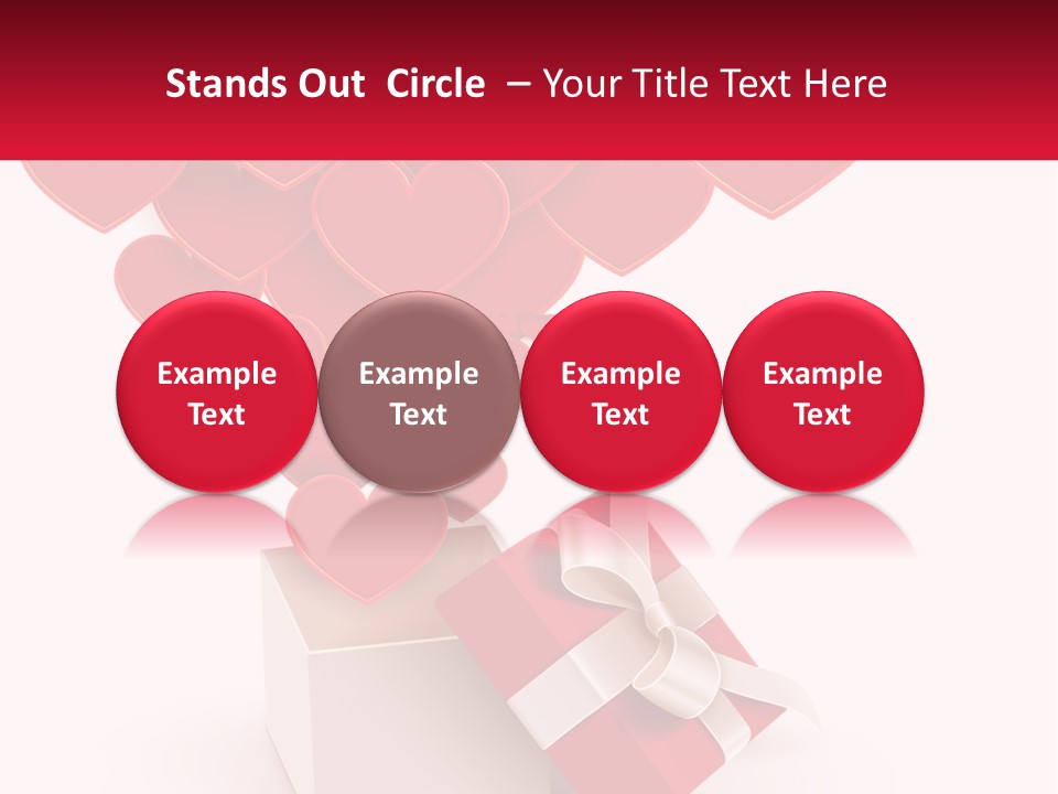 A Present Box With Hearts Coming Out Of It PowerPoint Template