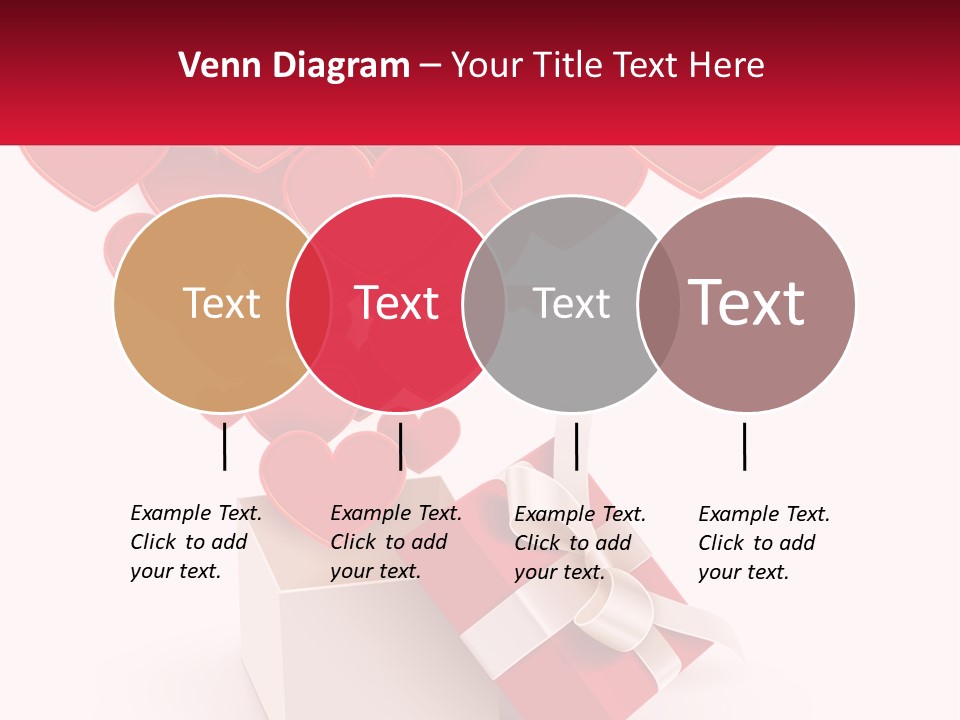 A Present Box With Hearts Coming Out Of It PowerPoint Template
