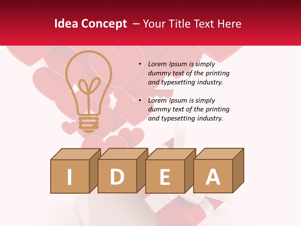 A Present Box With Hearts Coming Out Of It PowerPoint Template