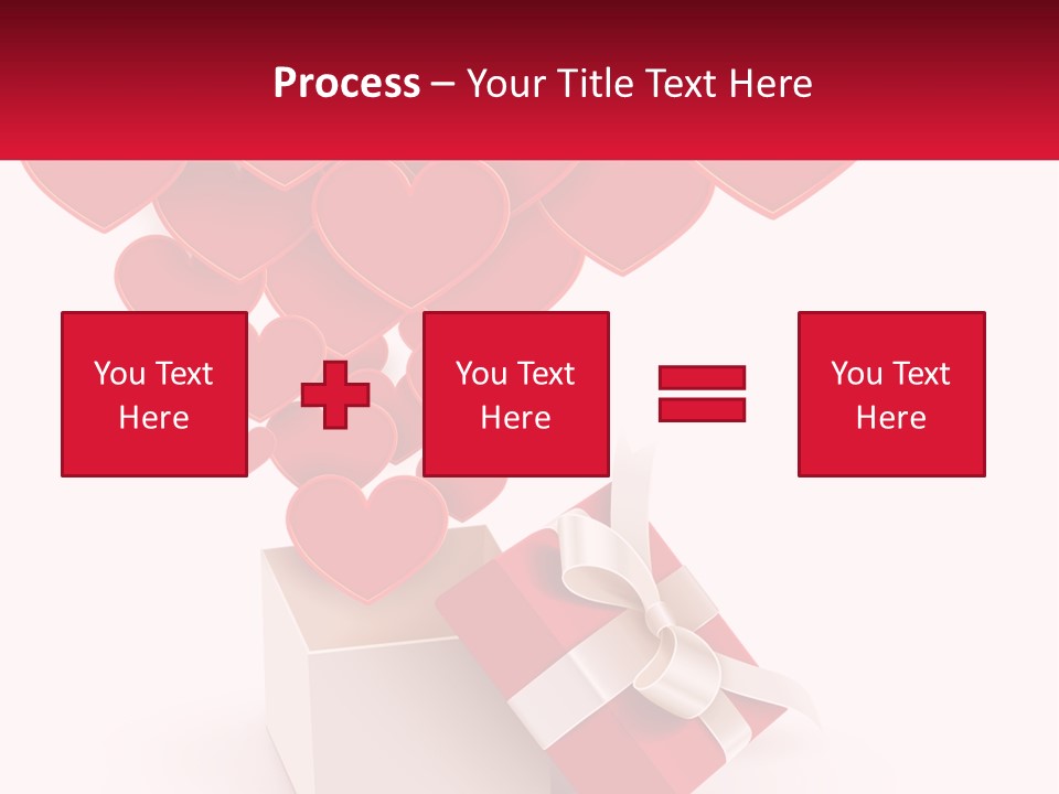 A Present Box With Hearts Coming Out Of It PowerPoint Template