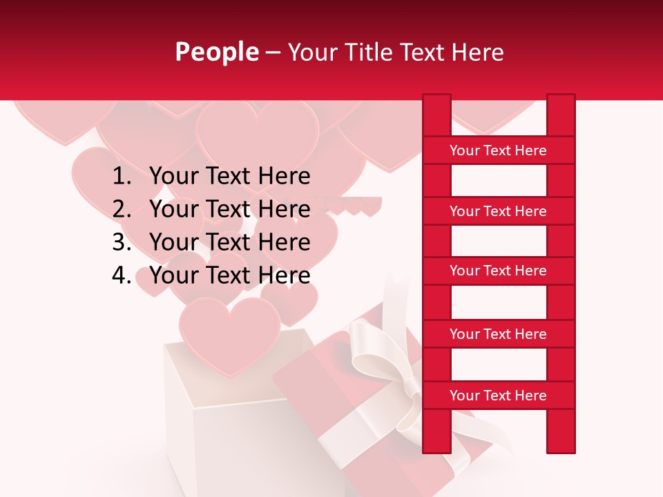 A Present Box With Hearts Coming Out Of It PowerPoint Template