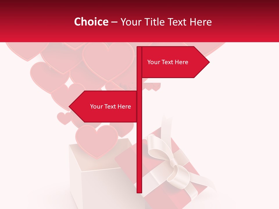 A Present Box With Hearts Coming Out Of It PowerPoint Template