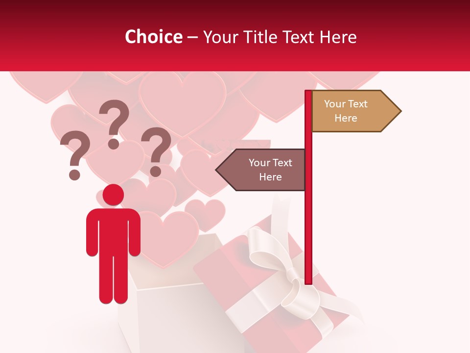 A Present Box With Hearts Coming Out Of It PowerPoint Template